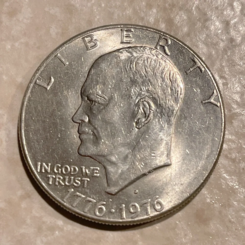 1776-1976 Eisenhower Liberty Bell Moon Silver Dollar - Picture 1 of 5